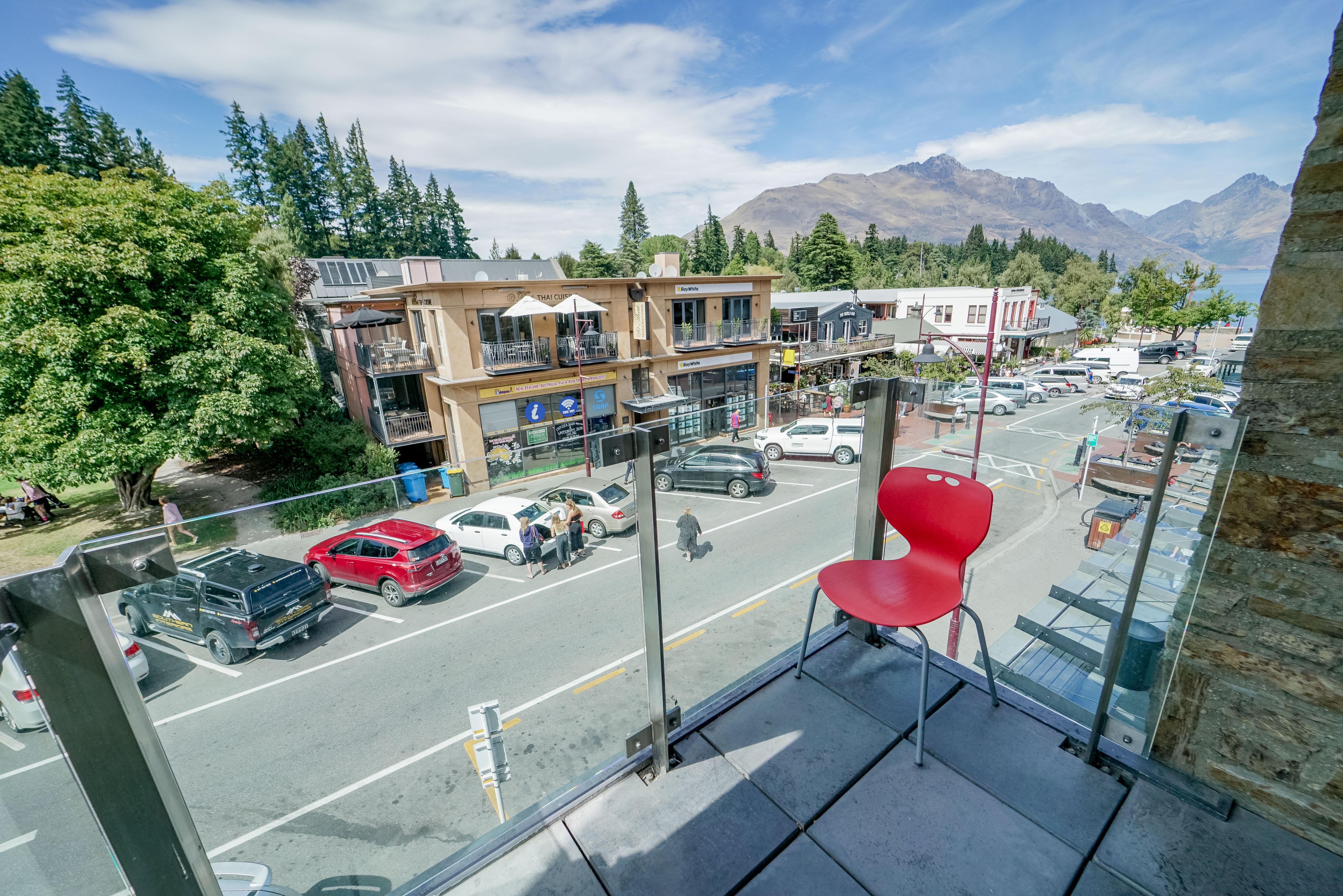 Nomads Queenstown Hostel Exterior photo The Remarkables from the balcony of a Queenstown apartment